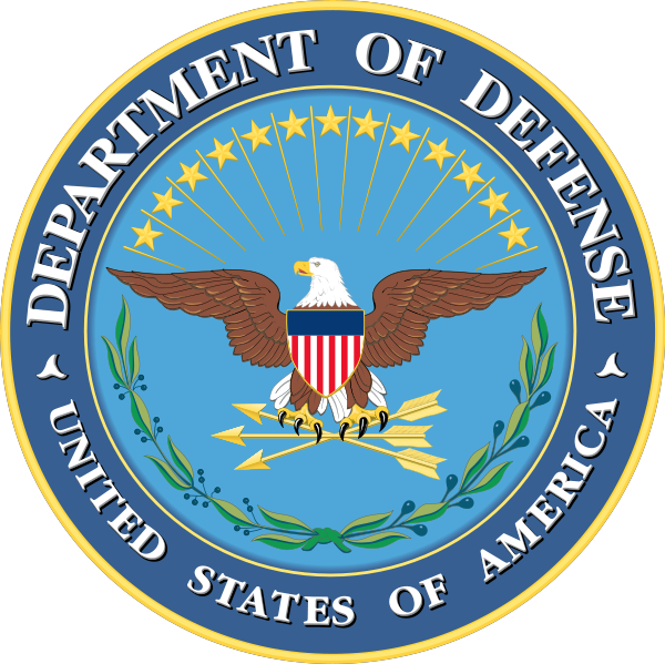 Department of Defense seal. Eagle holding arrows